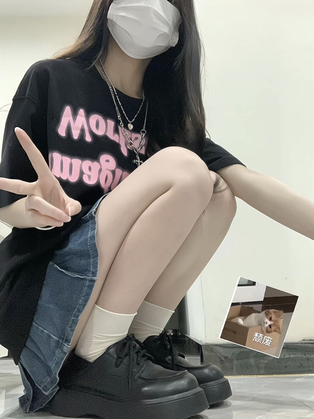 针织面料 圆形领 文字图案 印花 轿车黑 潮牌  - VALI鞋履AI设计主图