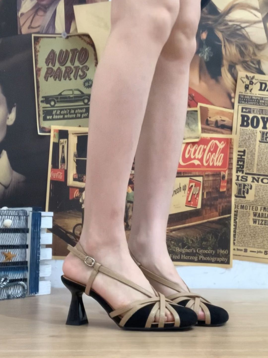 中跟 无帮 皮革  - VALI鞋履AI设计主图