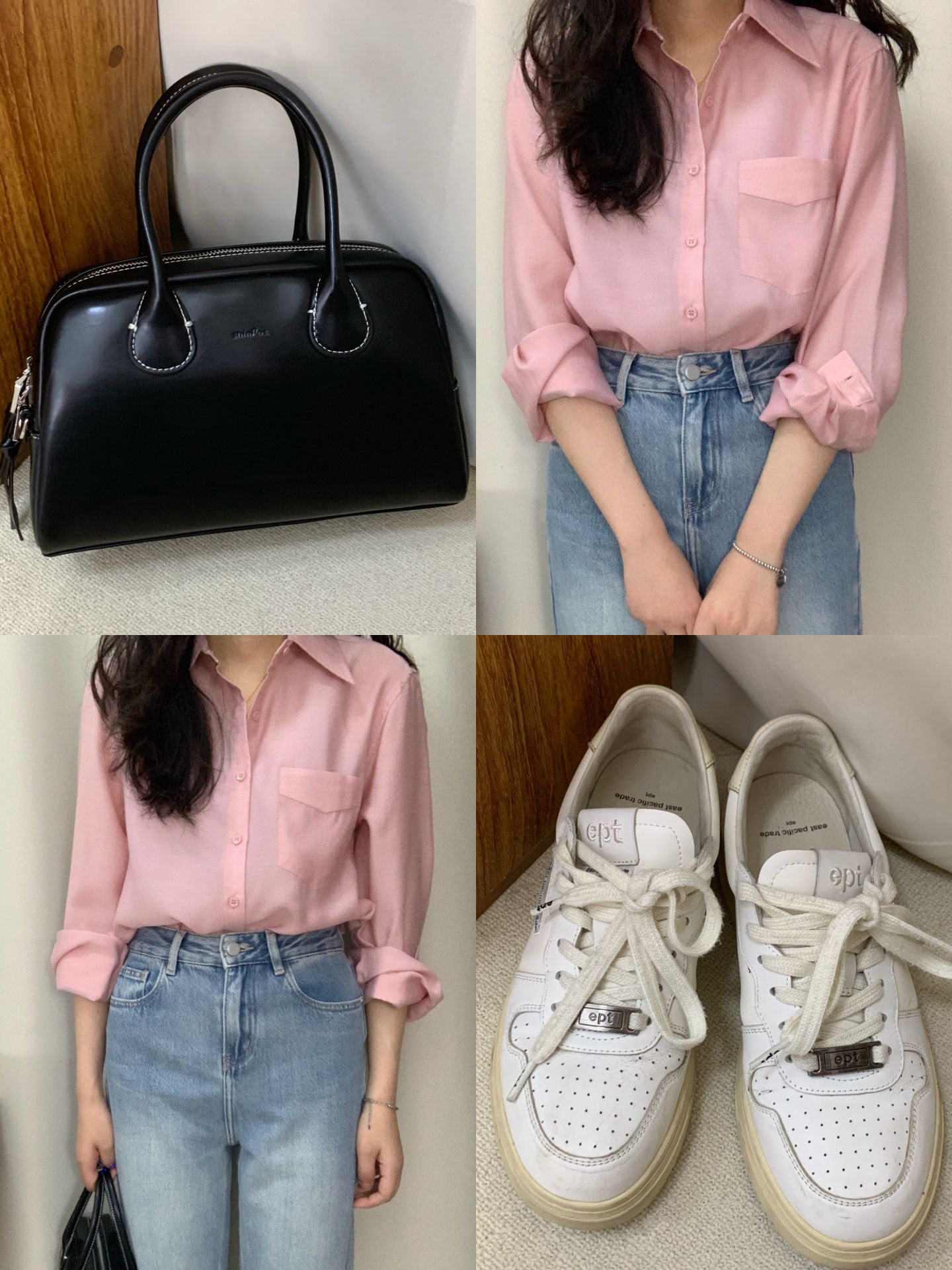 棉麻 H型 衬衫领 浅珊瑚粉 腮红色 基础扣饰  - VALI鞋履AI设计主图