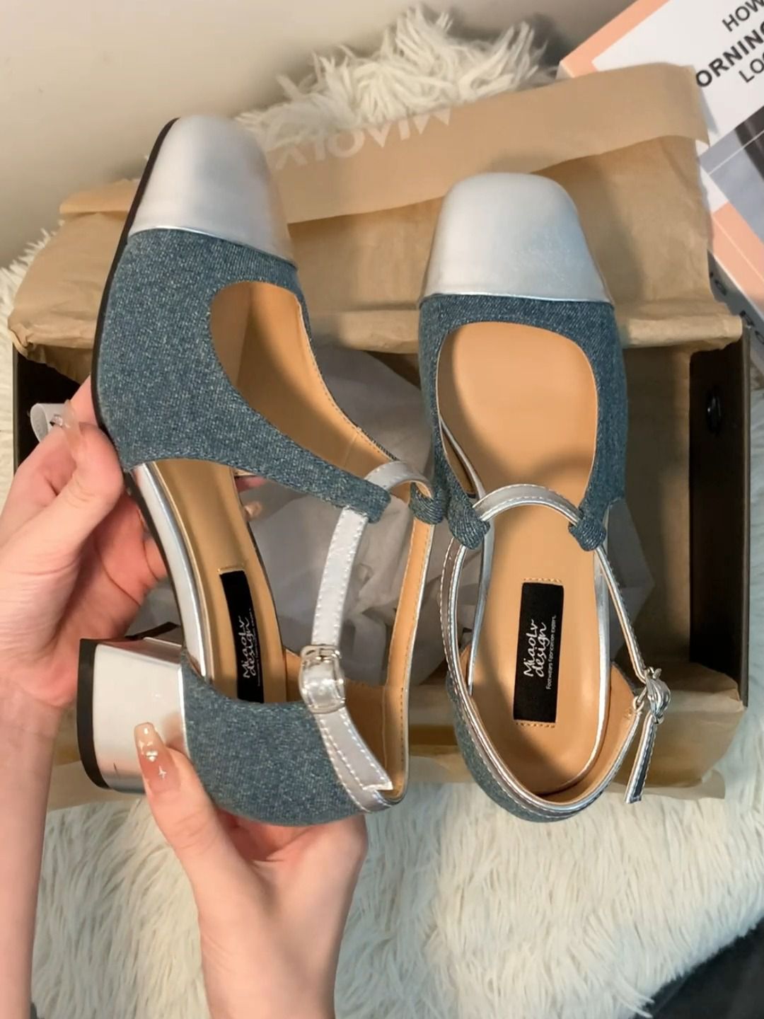 粗跟 无帮 皮革  - VALI鞋履AI设计主图