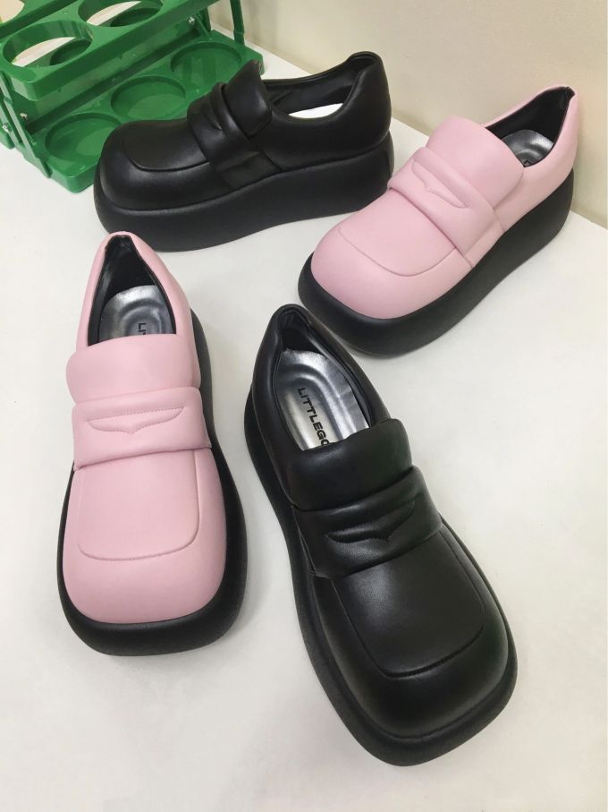 方头 深口鞋 皮革 