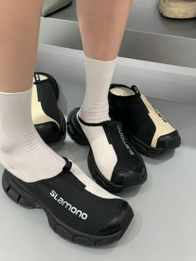 低帮 一脚蹬 网面 