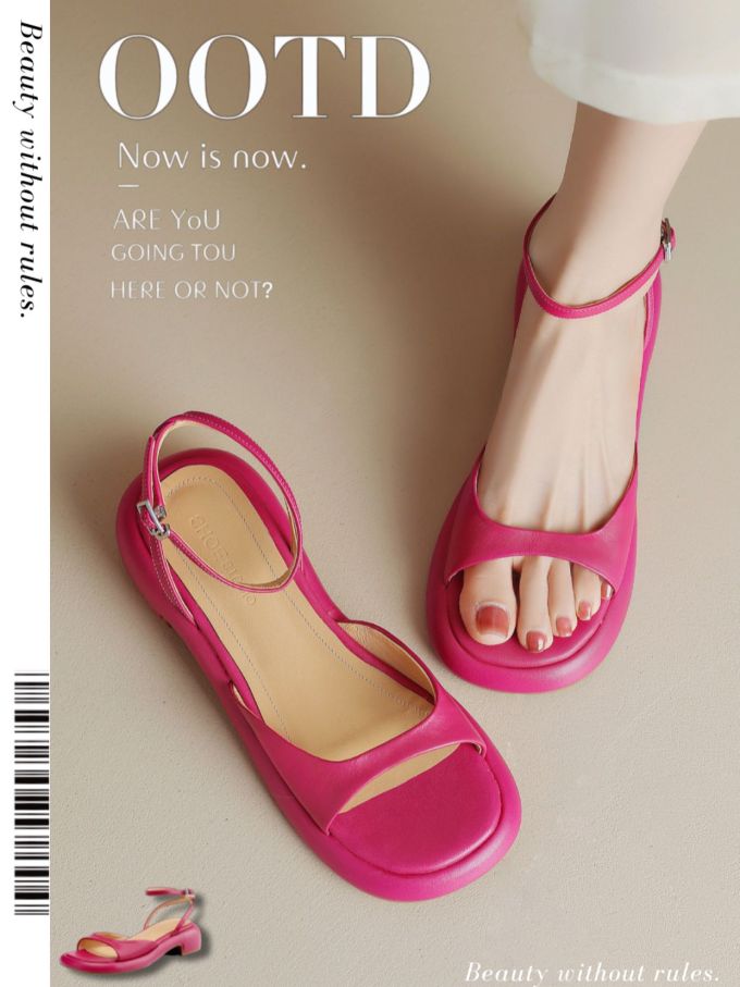 无帮 袢扣 皮革 