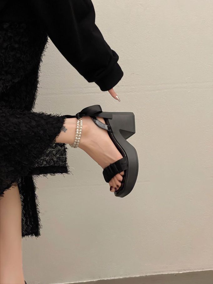 中跟 粗跟 无帮 