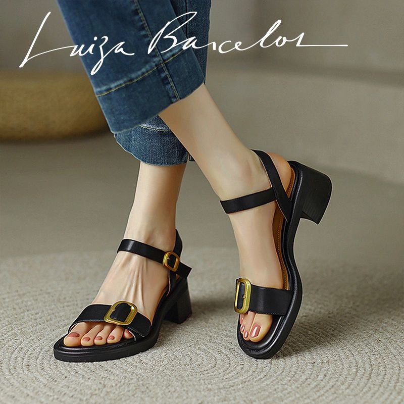 粗跟 无帮 皮革  - VALI鞋履AI设计主图