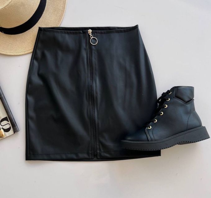 皮革面料 H型 蓝黑色 基础拉链 