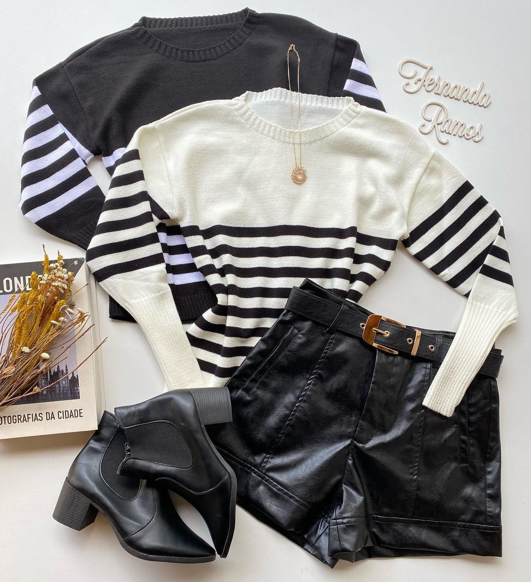 毛纺 圆形领 条纹/波纹 细针 蒸气灰 黑豆色  - VALI鞋履AI设计主图