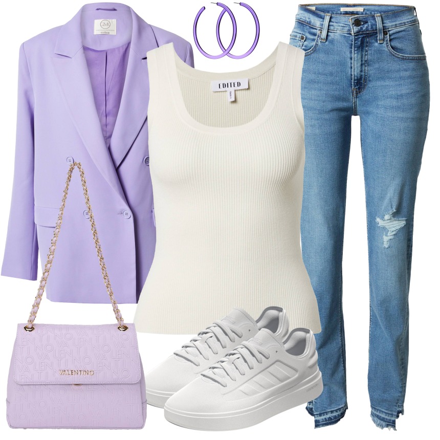 毛纺 圆形领 细针 椰奶 栀子白  - VALI鞋履AI设计主图