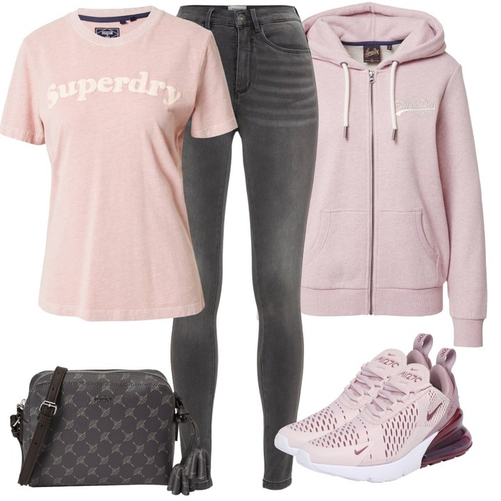 针织面料 H型 圆形领 文字图案 印花 水晶粉色 桃粉色  - VALI鞋履AI设计主图