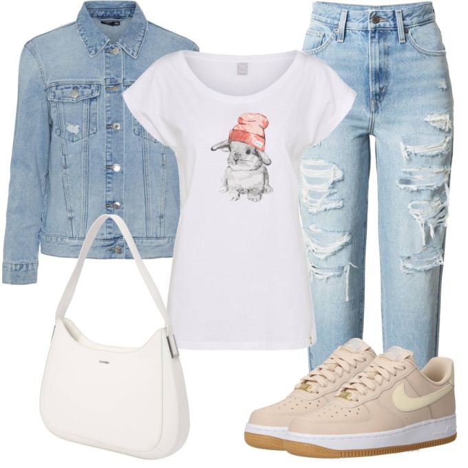 针织面料 H型 圆形领 人物图案 印花 灰丁香色 云雾色 