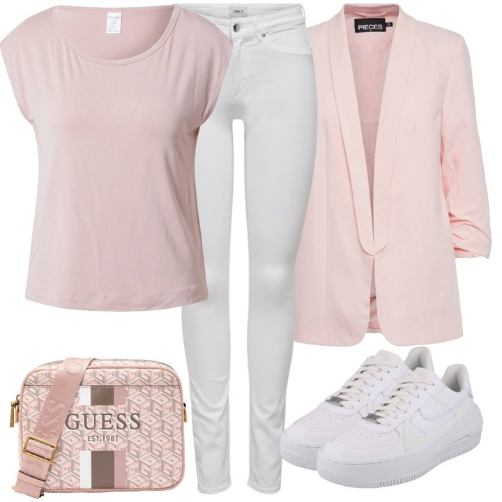 针织面料 H型 圆形领 淡天堂粉 水晶粉色  - VALI鞋履AI设计主图