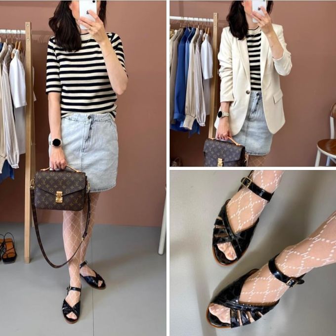 鱼嘴 袢扣 浅口鞋 皮革 