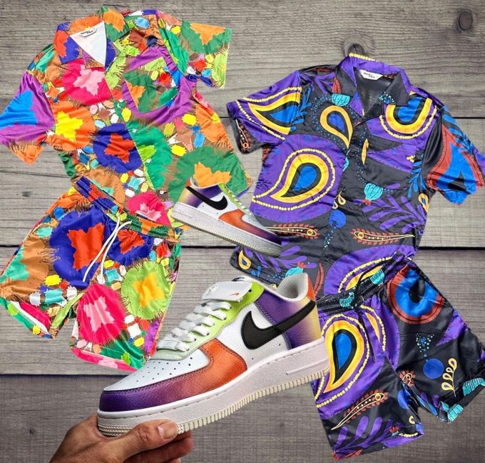 卡通次元 标志图案 撞色/渐变 贴布绣 印花 深薰衣草紫 夜蓝色 基础扣饰 