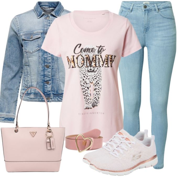 针织面料 H型 圆形领 文字图案 印花 烫钻 晨曦紫 淡天堂粉 