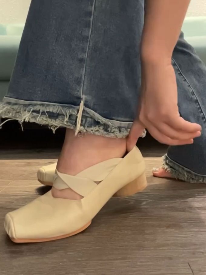 异形头-分趾 松紧带 中口鞋 皮革 