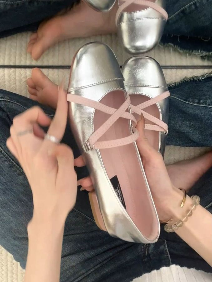 圆头 松紧带 浅口鞋 皮革 