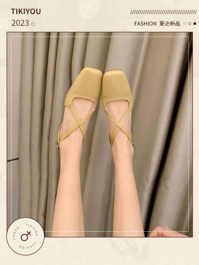 方头 松紧带 浅口鞋 皮革 