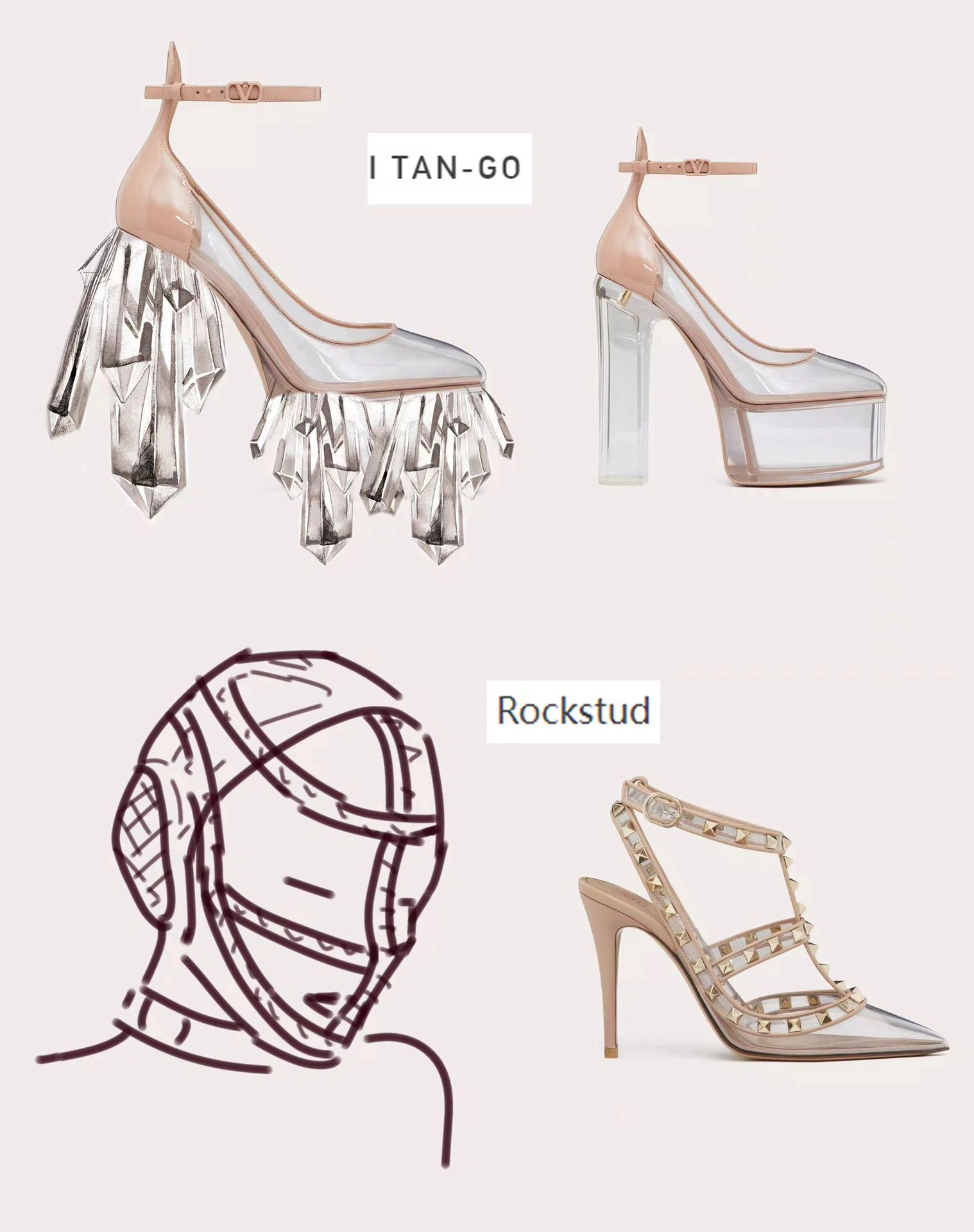 高跟 粗跟 无帮 袢扣 皮革  - VALI鞋履AI设计主图