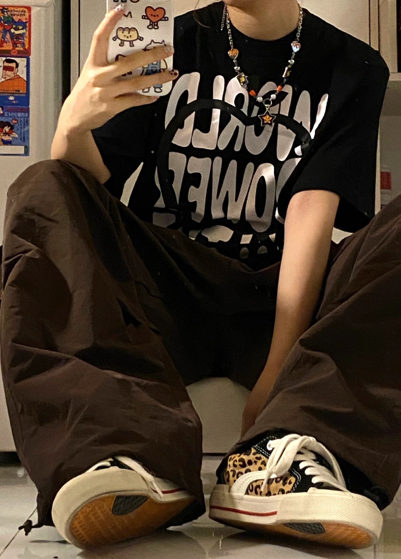 防护功能 文字图案 夜幕色 暗土褐色 潮牌  - VALI鞋履AI设计主图