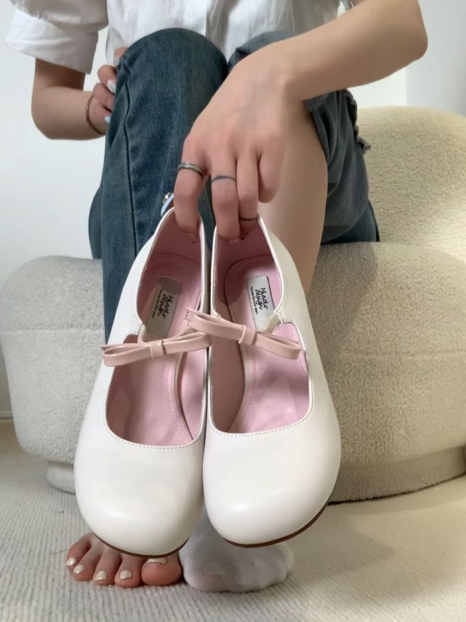 圆头 中口鞋 皮革 