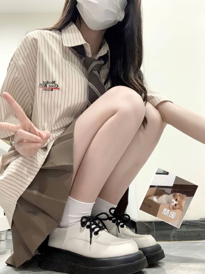 H型 翻领 条纹/波纹 暗土褐色 纯粹的幸福 