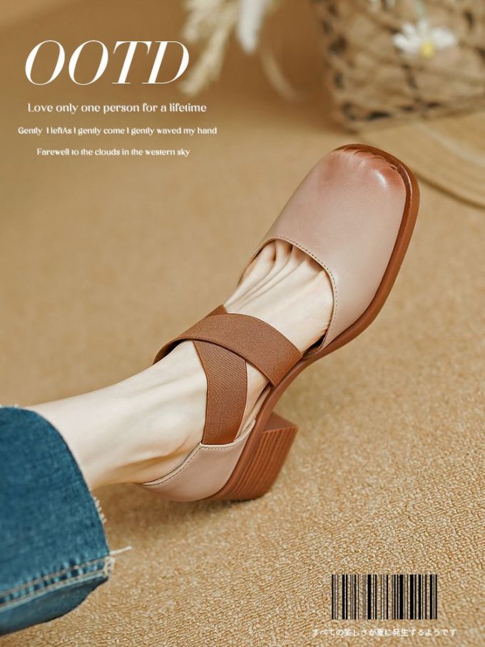 方头 松紧带 中口鞋 皮革 