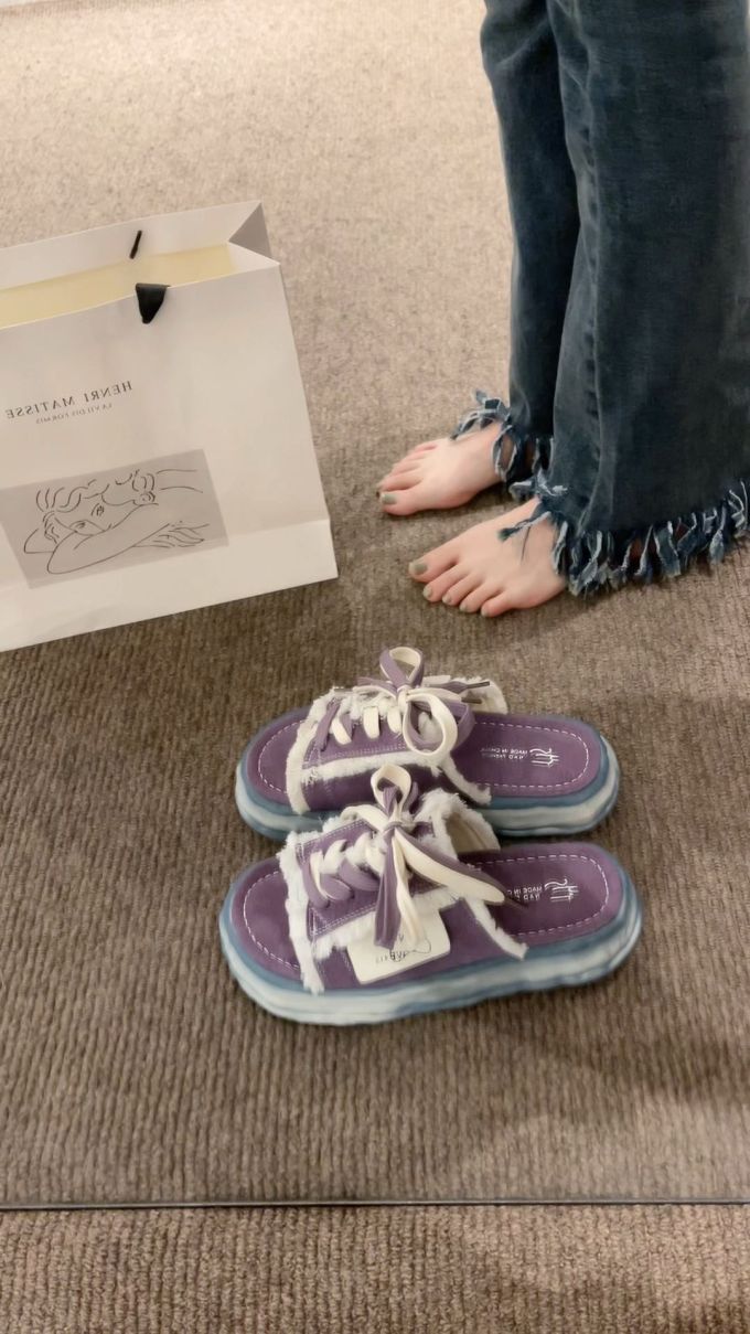 无帮 系带 皮革 