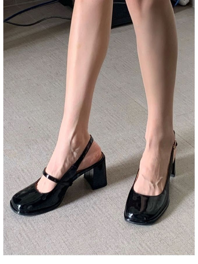 圆头 浅口鞋 皮革 