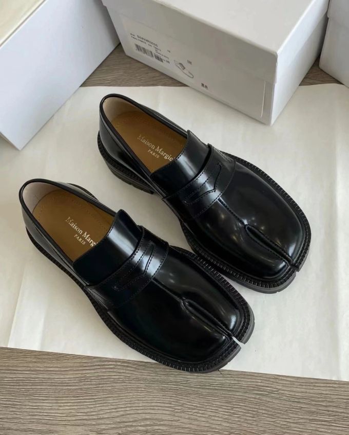 异形头-分趾 低帮 一脚蹬 深口鞋 皮革 