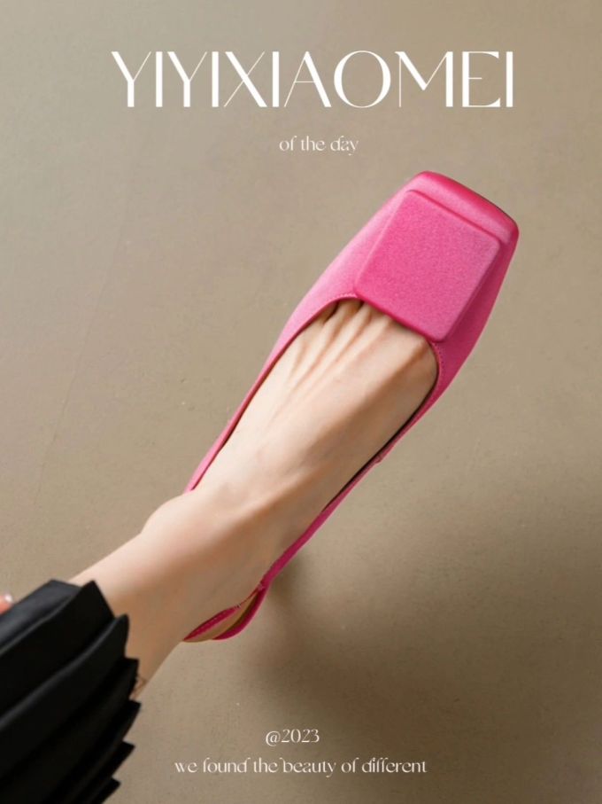 方头 低帮 浅口鞋 皮革 