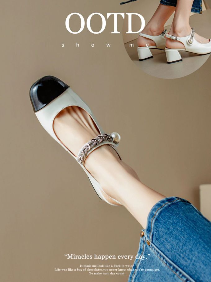 圆头 浅口鞋 皮革 