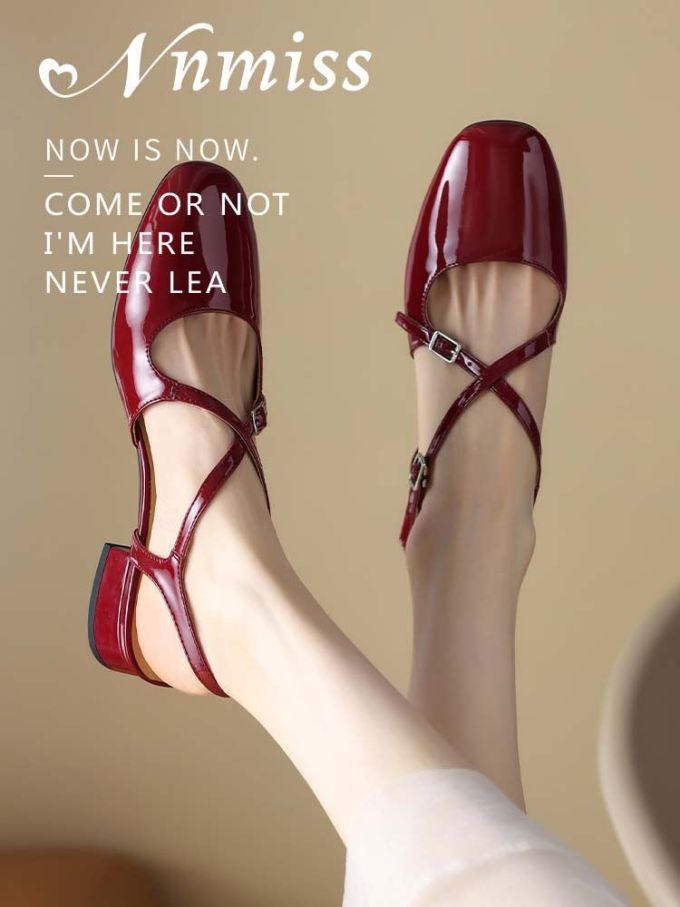 方头 浅口鞋 皮革 