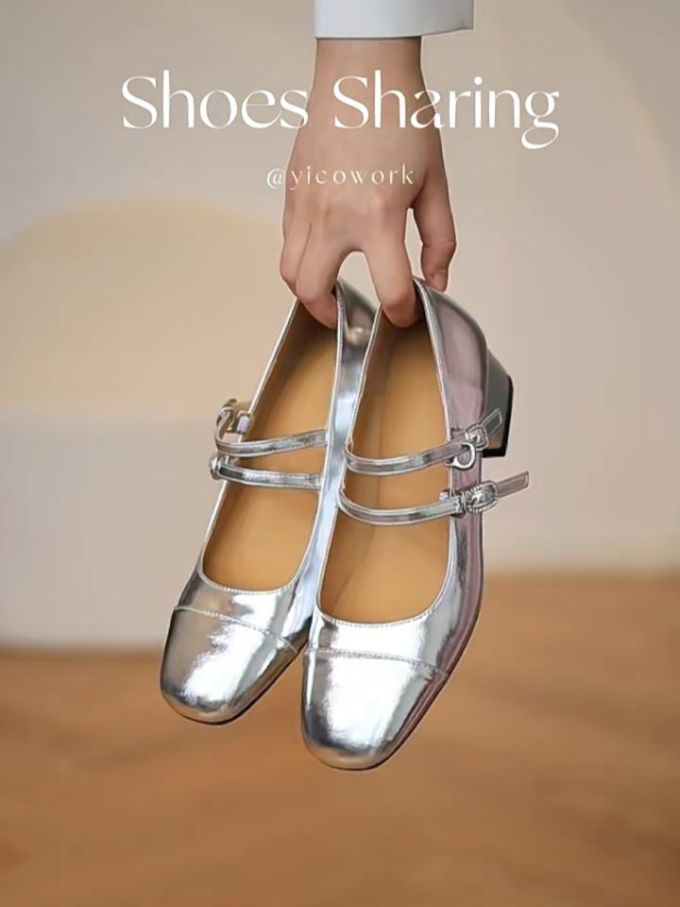 圆头 袢扣 中口鞋 皮革 