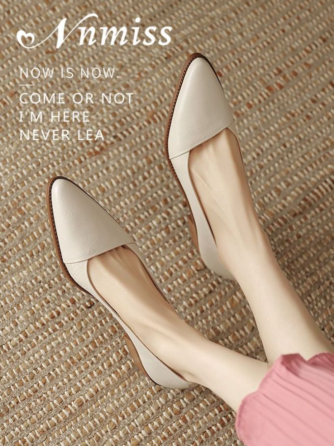 尖头 低帮 一脚蹬 浅口鞋 皮革 