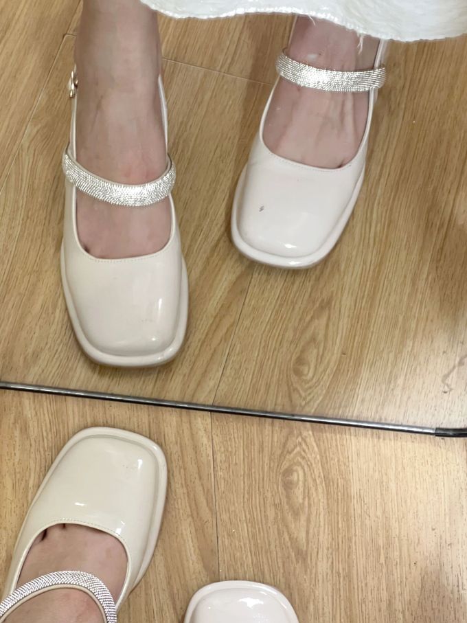 方头 中口鞋 皮革 