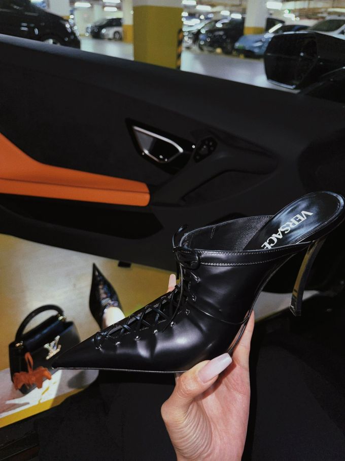 高跟 细跟 无帮 皮革 