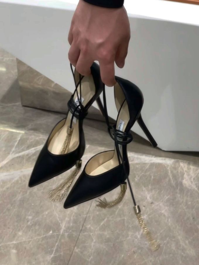 尖头 袢扣 浅口鞋 皮革 