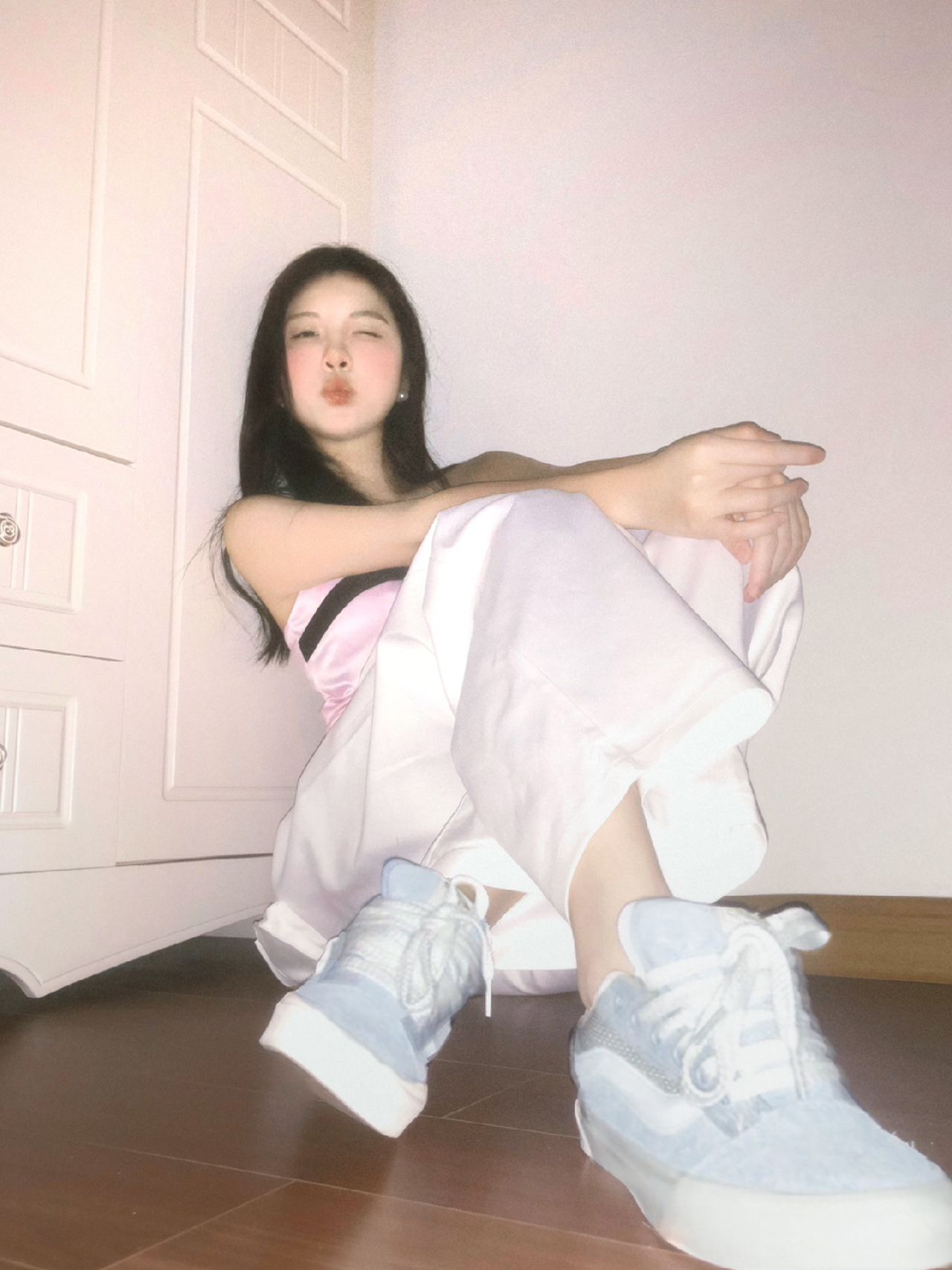 棉麻 圆形领 炽白 方解石粉 香雪球色  - VALI鞋履AI设计主图