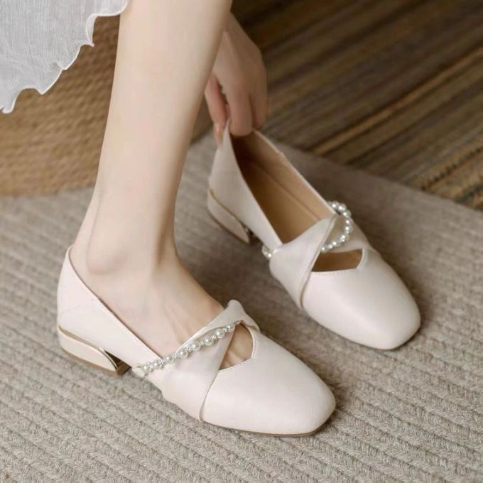 方头 中口鞋 皮革 