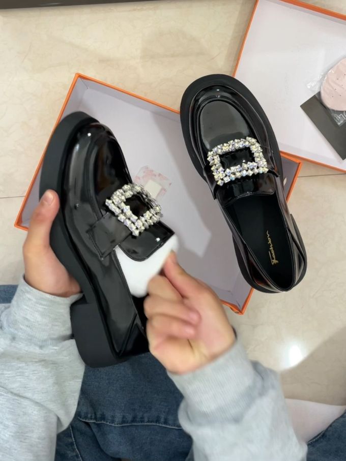 厚底 圆头 低帮 深口鞋 皮革 