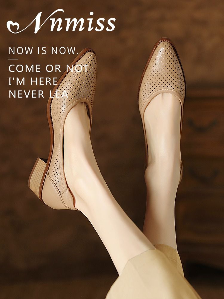 粗跟 尖头 低帮 一脚蹬 浅口鞋  - VALI鞋履AI设计主图