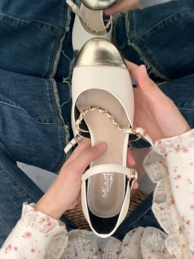 圆头 袢扣 中口鞋 皮革 