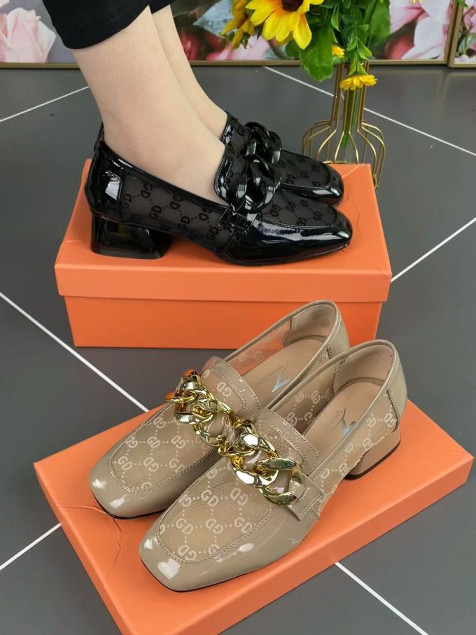 低帮 一脚蹬 深口鞋 皮革 