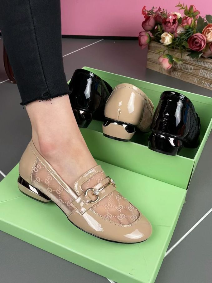 圆头 低帮 一脚蹬 深口鞋 皮革 