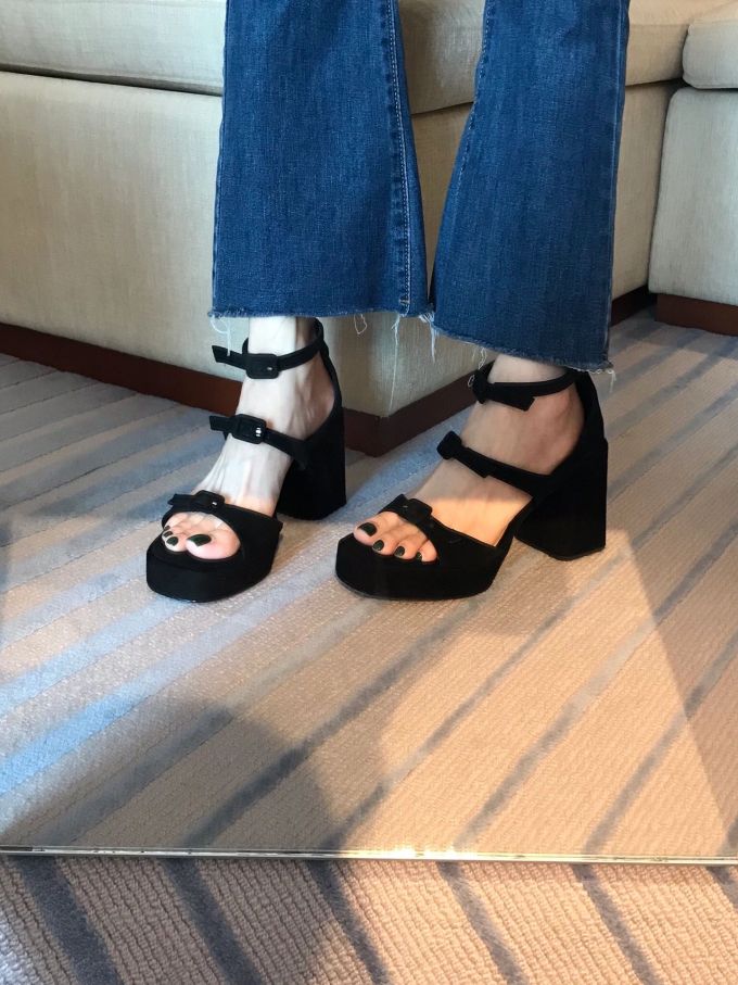 高跟 坡跟 无帮 皮革 