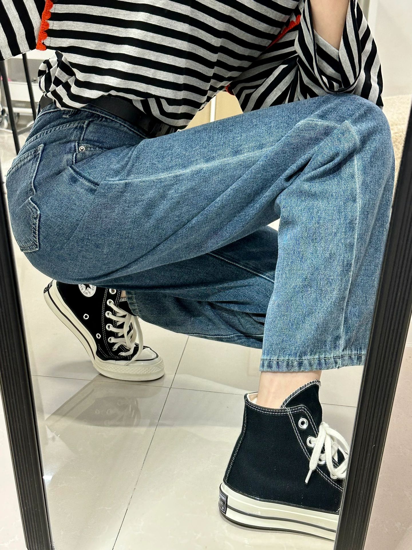 牛仔面料 洗水 水手蓝色 暗灰蓝色  - VALI鞋履AI设计主图