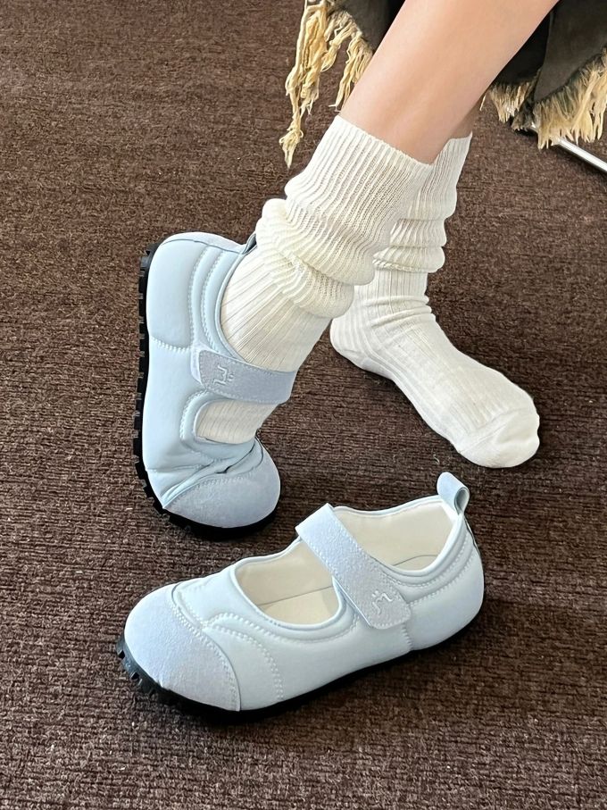 平底 松紧带 魔术贴 中口鞋 