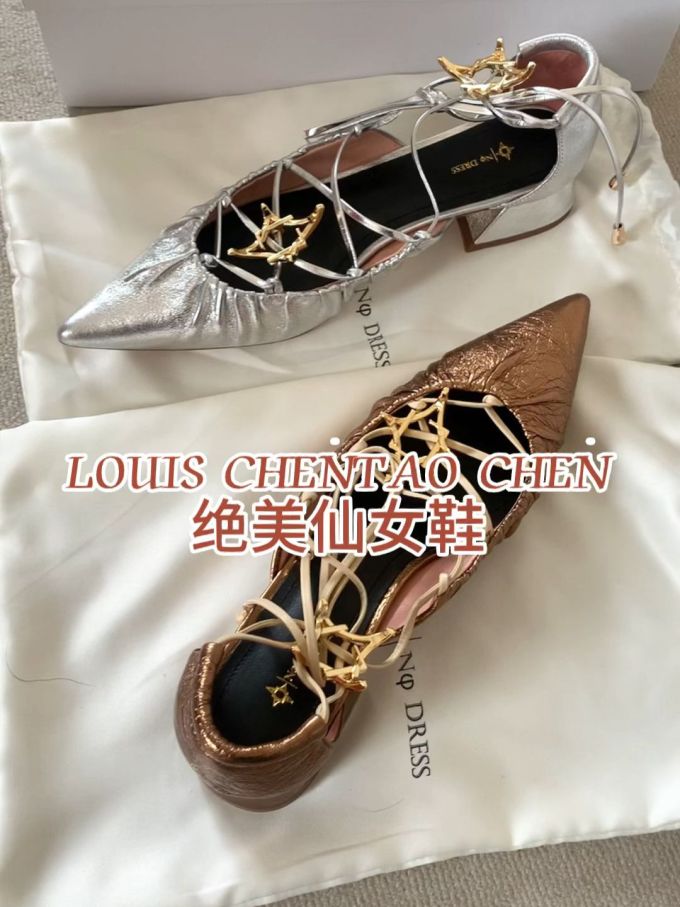 尖头 系带 皮革 