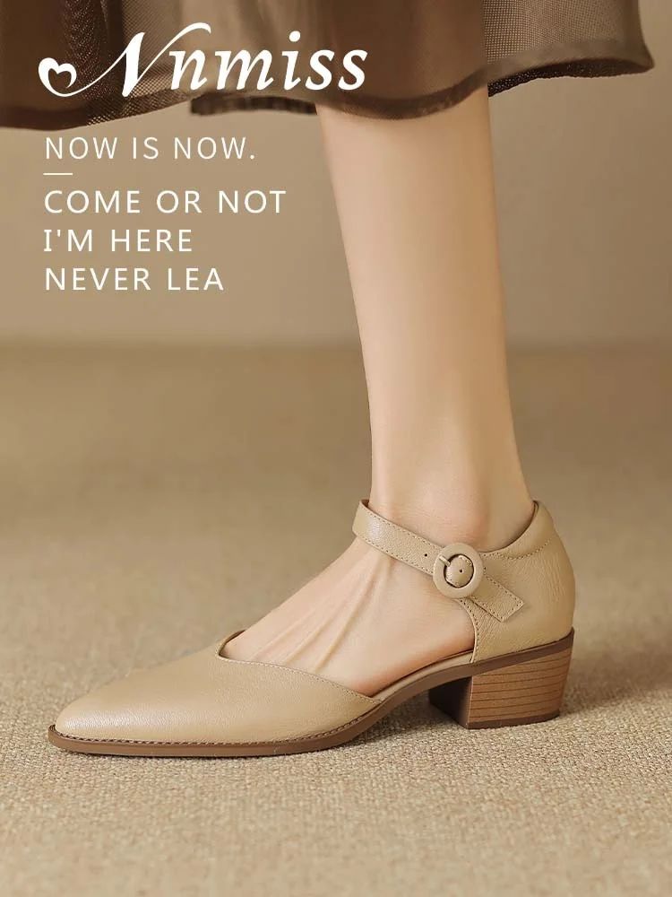 粗跟 无帮 袢扣 皮革  - VALI鞋履AI设计主图