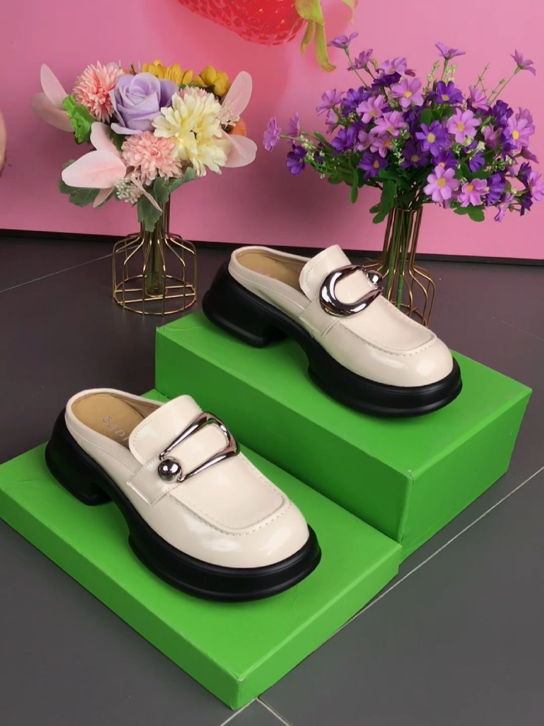 圆头 无帮 深口鞋 皮革  - VALI鞋履AI设计主图